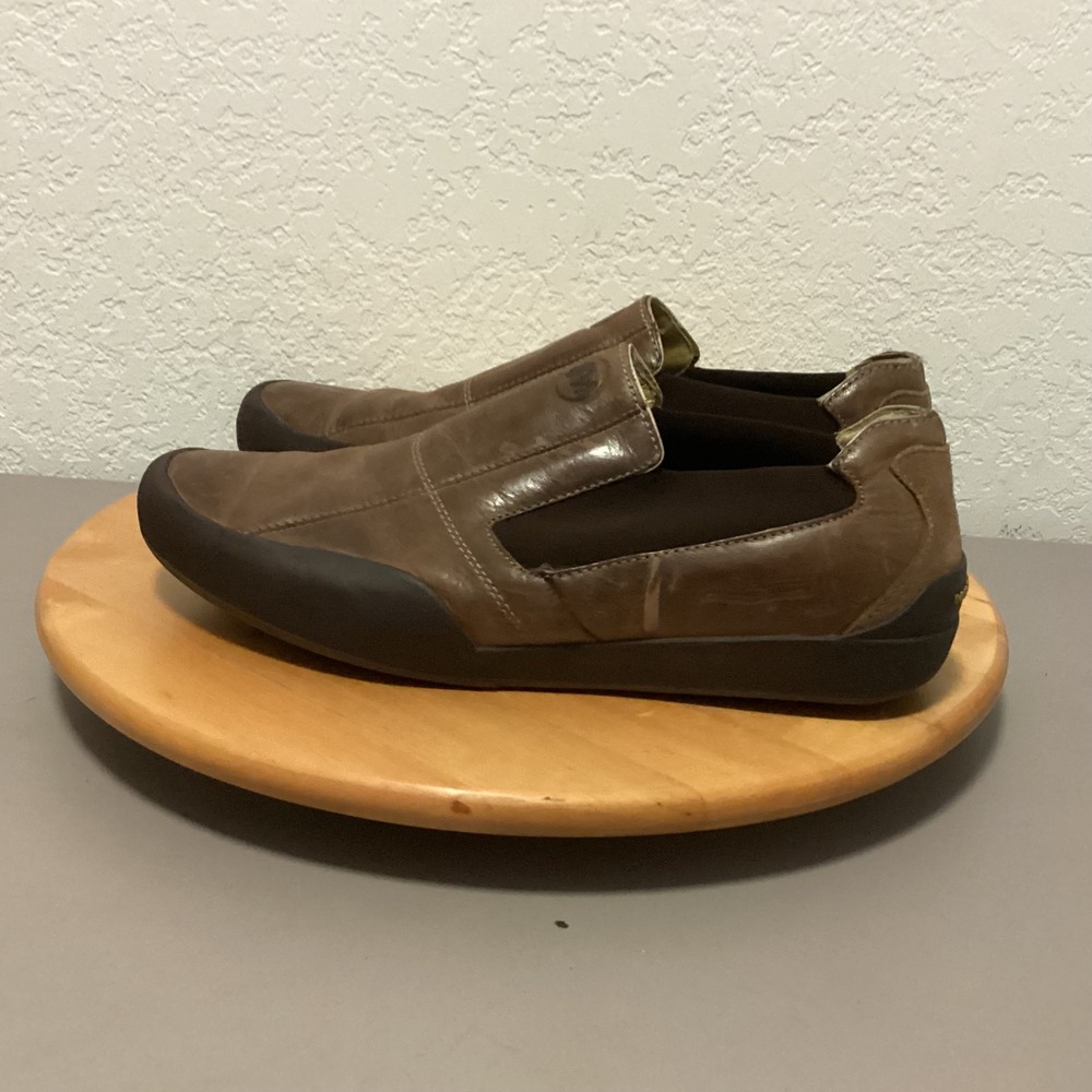 Merrell Mens Performance Loafer Slip On Shoes Brown Leather Size 10 Soft Comfort
